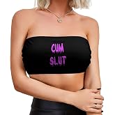 BITE ME Women's Sexy Crop Top Sleeveless Stretchy Solid Strapless Tube Top