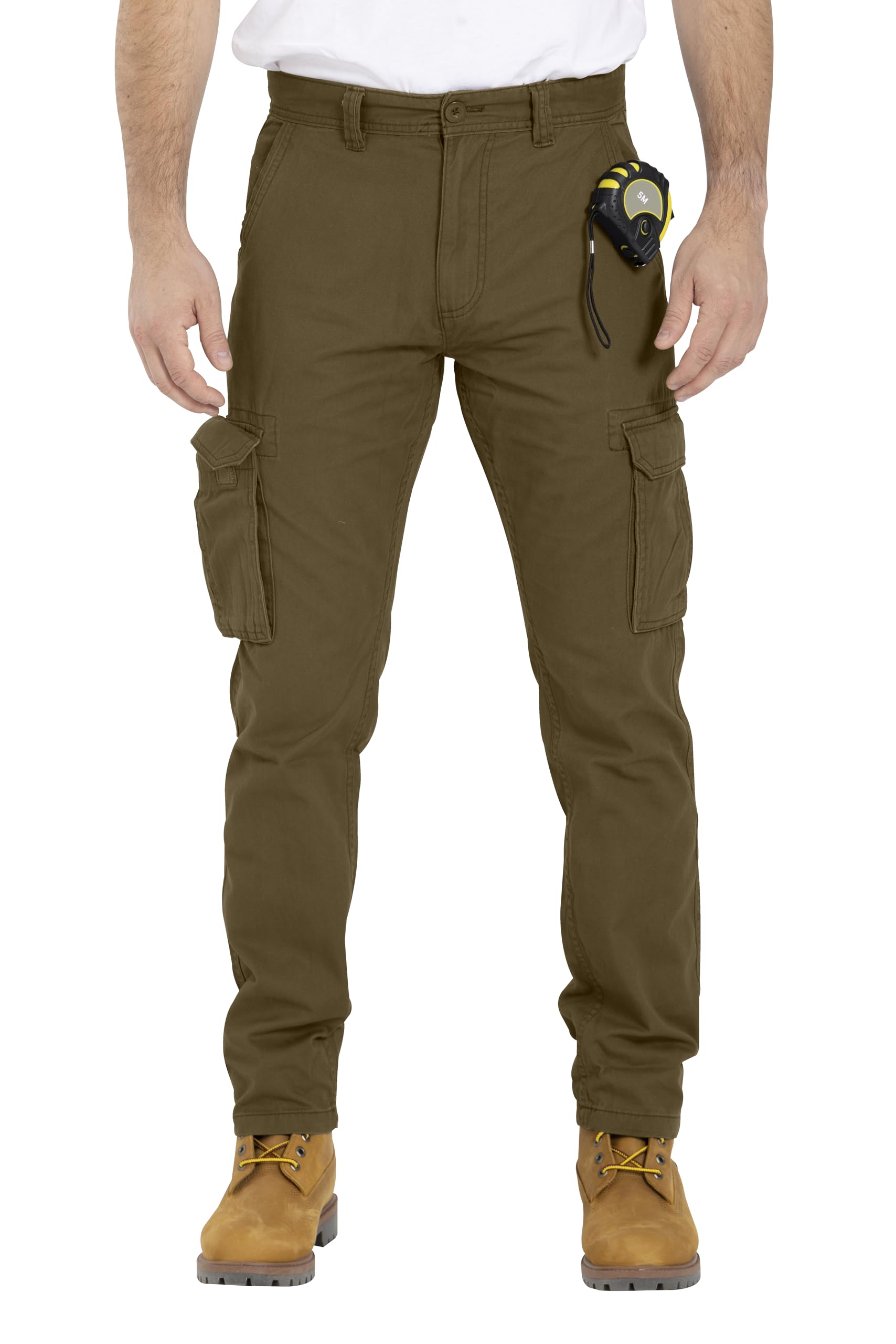 WESTACE Mens Cargo Pants 100% Cotton Clausal