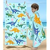 VOOVA & MOVAS Dinosaur Beach Towel for Kids, 28"X54",330GSM, Soft Absorbent Cotton Pool Towels for Boys, Ideal for Swim Ideal for Swim, Surf, Beach, Bathroom and Camping, Dino