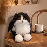 Chongker Stuffed Animals Handmade Realistic Cat Plush Toy Companion for Elderly Adults Women Kids Cat Lover Surprise Gifts for Anniversary Birthday