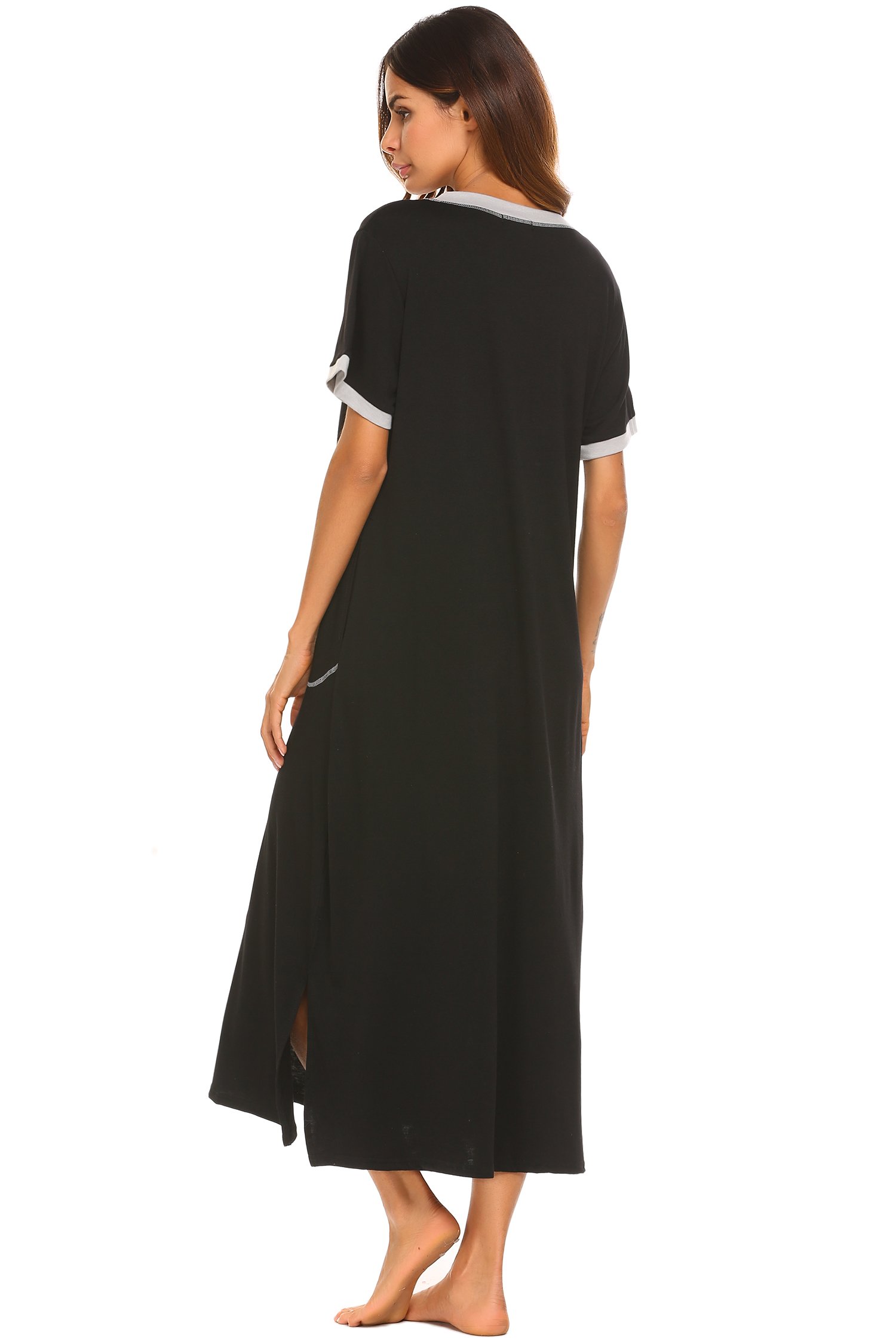 Ekouaer Loungewear Long Nightgown Women's Ultra-Soft Nightshirt Full Length Sleepwear with 
