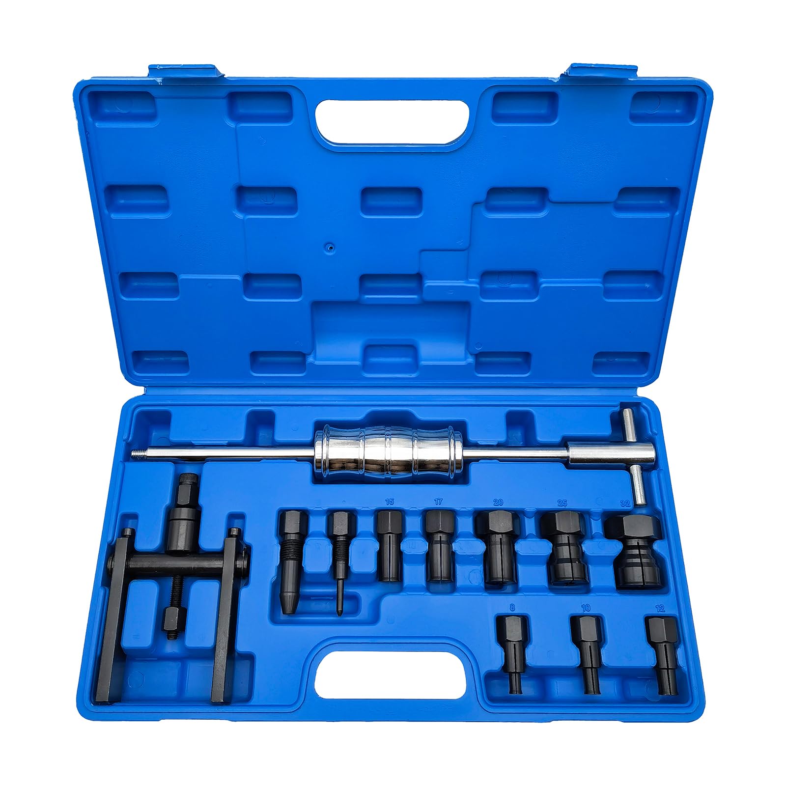 Photo 1 of ZUXUSE 12Pcs Motorcycle Bearing Puller Kit, Blind Bearing Puller Kit, Slide Hammer Puller Set Suitable for Bearing Diameter 8-32MM