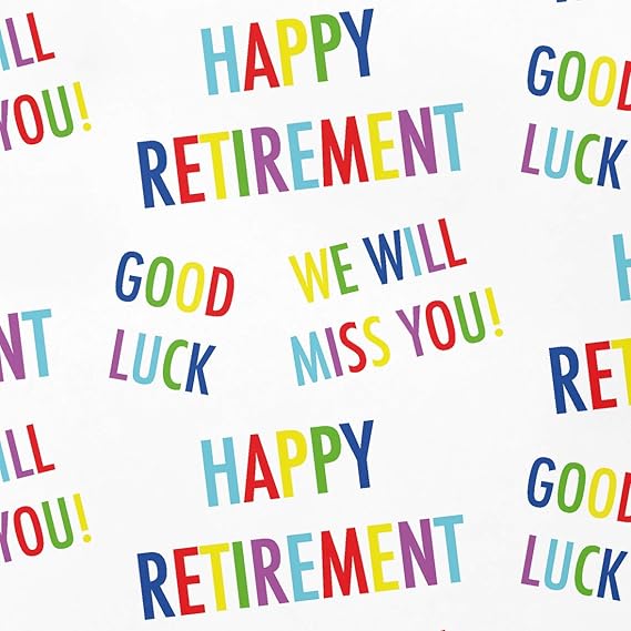 Retirement Quality Wrapping Paper 'Happy Retirement' 'Good Luck