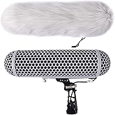Micolive Microphone Windshield Blimp Windscreen Style Protect Cage and Shock Mount Suspension System Compatible with Rode NTG1 NTG2 NTG3 NTG4+ AT875R Line MKE 600 Series Shotgun Microphones etc