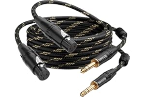 BEZOKABEL XLR to 1/4 Inch (6.35mm) TRS Cable, Balanced XLR Female to 1/4 Inch TRS Adapter, 6FT 2Pack
