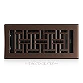 Decor Grates Metal Oriental Decorative Air Vent Cover 4x10 Floor Register – Adjustable Control Lever – AC Floor Vent Covers f