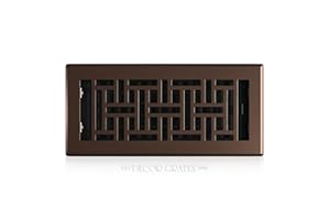 Decor Grates AJH410-RB Oriental Floor Register, 4x10 Inches, Rubbed Bronze Finish