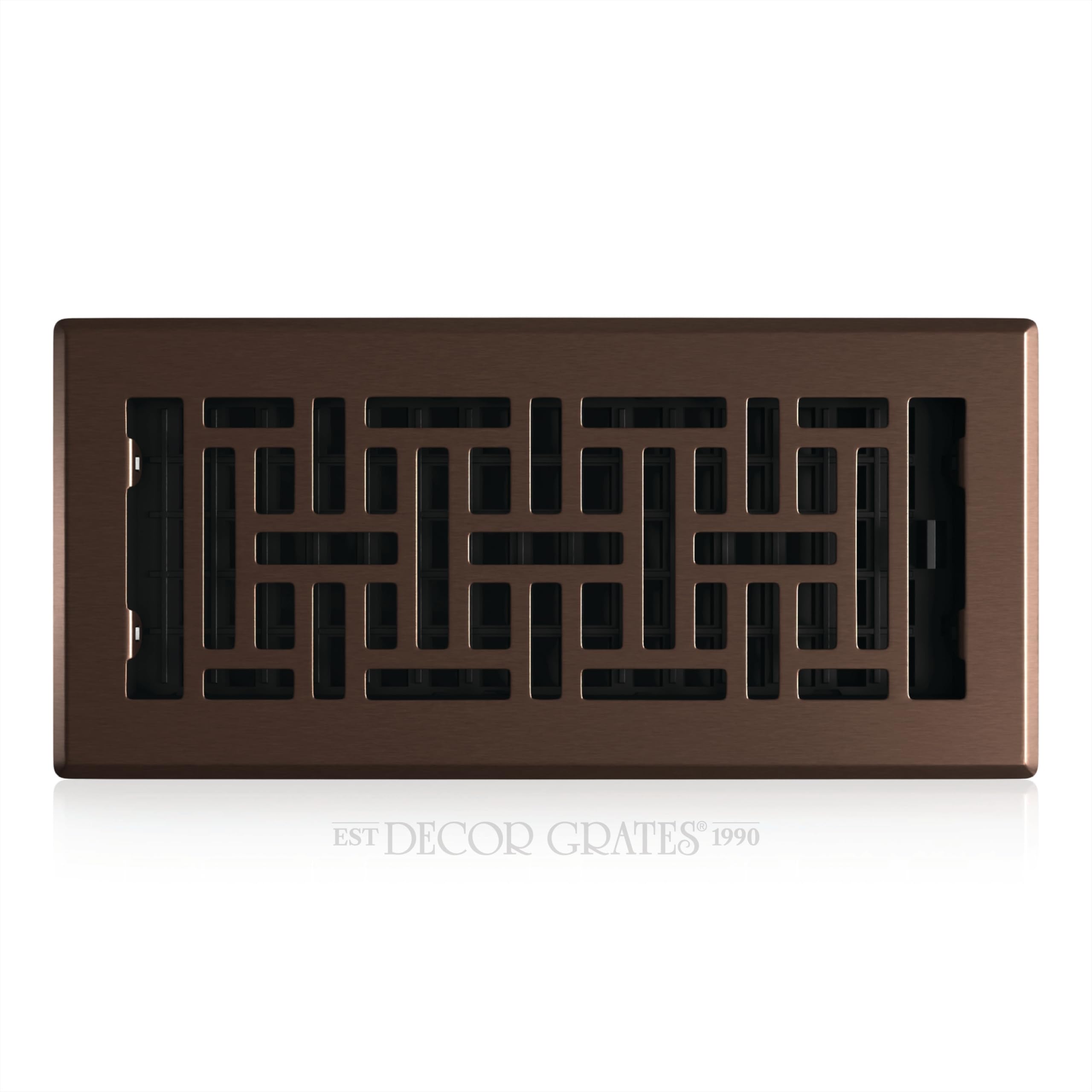 Decor Grates AJH410-RB Oriental Floor Register, Rubbed Bronze Finish, 4 x 10-Inch