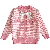 YETANLID Toddler Girls Cardigan Sweater Button Knit Sweater Kids Black Winter Coat Size 2-7T