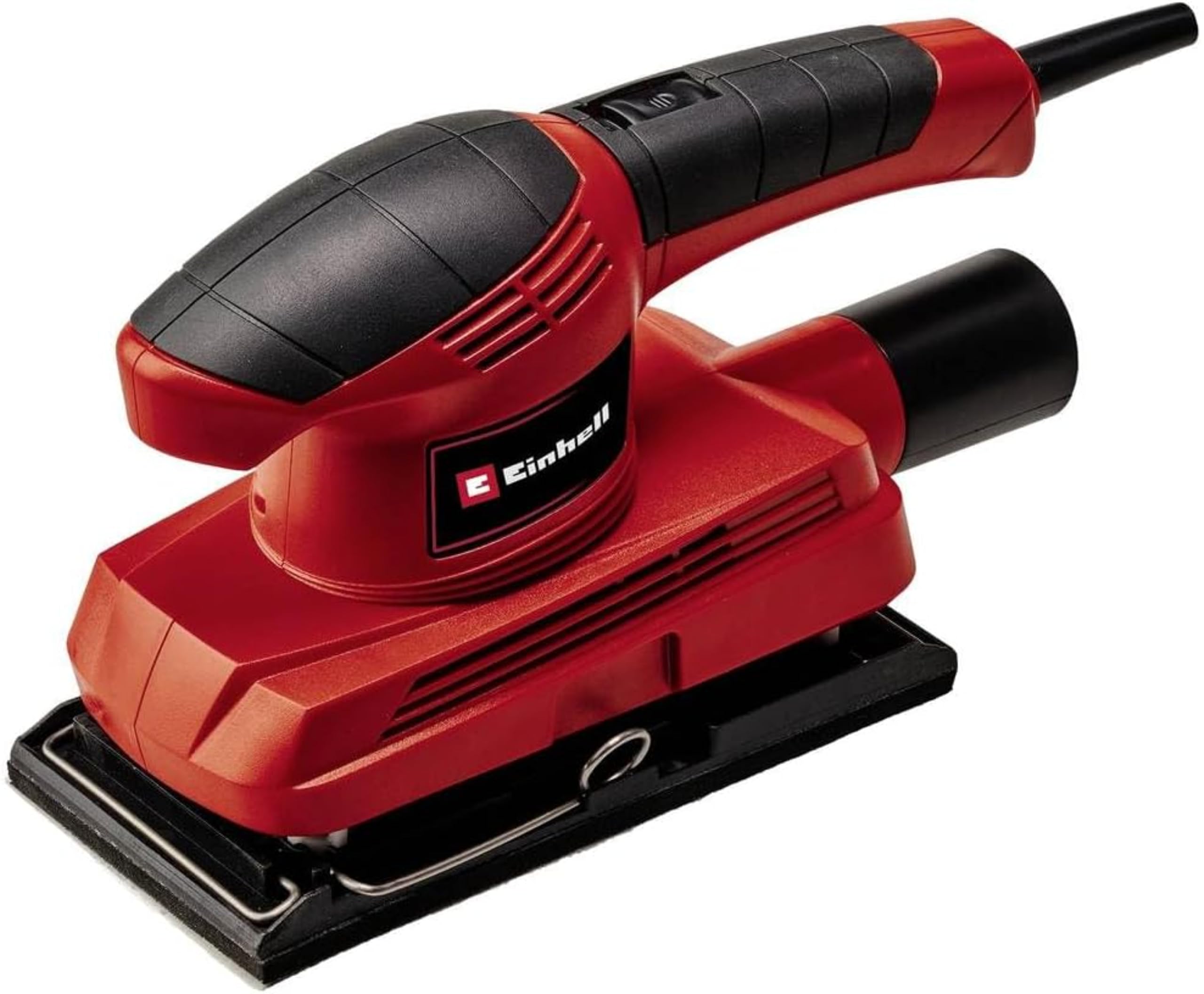 Einhell Sheet Orbital Sander, 150W, 23,000 RPM Vibration Rate, Hook and Loop Adhesion and Clamping Device, Dust Extraction Adapter, Includes 3 x Sandpaper Sheets TC-OS 1520