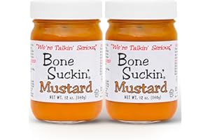 Bone Suckin' Mustard World Champion Flavor, Made in the USA, Non-GMO, Gluten-Free, Kosher and has No High Fructose Corn Syrup - 2 Pack (12 Ounces, Original)