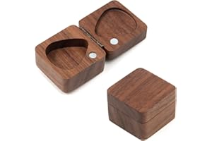 Geesatis Guitar Pick Box Storage Wooden Guitar Picks Case Holder Organizer for Guitarist Musician Gift, 1 Pcs