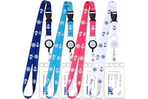 ZHEMEILU Retractable Waterproof Lanyard with ID Badge Reel Holder & Detachable Buckle for Ships Key Cards, Cruise Essentials & Must Have Accessories (4 Colors)