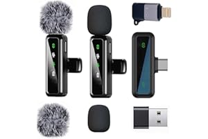 ordele Wireless Lavalier Microphone for iPhone - iPad, Android Phone Computer, Mini Microphone for Live Strea…
