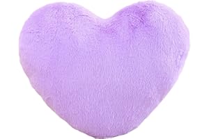 Purple Heart Pillow 18.1x14.2 Fluffy Heart Pillow Stuffed Purple Bedroom Decor for Bed Couch Home Indoor Fluffy Pillows