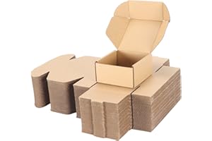 PHAREGE 4x4x2 inch Shipping Boxes 50 Pack, Brown Cardboard Gift Boxes with Lids for Wrapping Giving Women Men Presents, Small