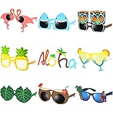 Ocean Line Luau Party Sunglasses - 9 Pairs Funny Hawaiian Glasses, Tropical Fancy Dress Props, Fun Summer Kids Party Favors, Beach Themed Party Supplies Decoration