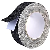 Baizijili Grip Tape Anti Slip Tape 1 Inch, 33 Feet, Black Non Skid Tape for Stairs, Non Slip Tape for Outdoor Steps, Tread Tape Anti Slip Strip, 80 Grit Tape Roll