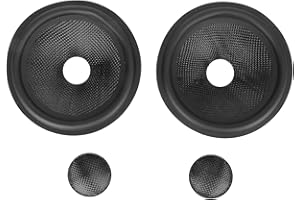 2Pcs Speaker Cone Drum Paper, Paper Speaker Cone Subwoofer Cones Drum Paper 1 Inches Inner Diameter with Rubber Surround for 