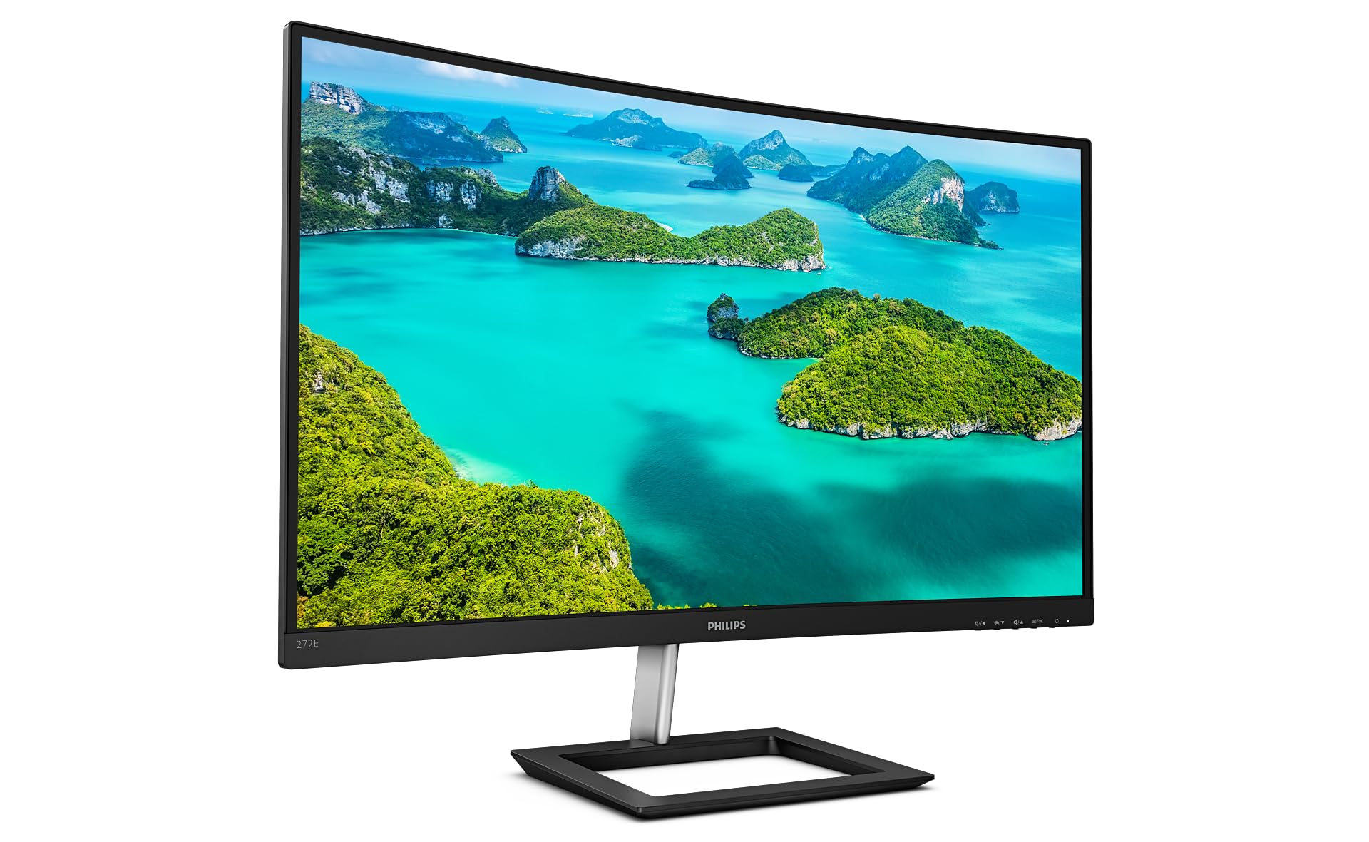 Philips 272E1CA - 27 Inch FHD Curved Monitor, 75Hz, 4ms, VA, AMD FreeSync, Speakers, FlickerFree (1920 x 1080, 250 cd/m², VGA/HDMI/DP)