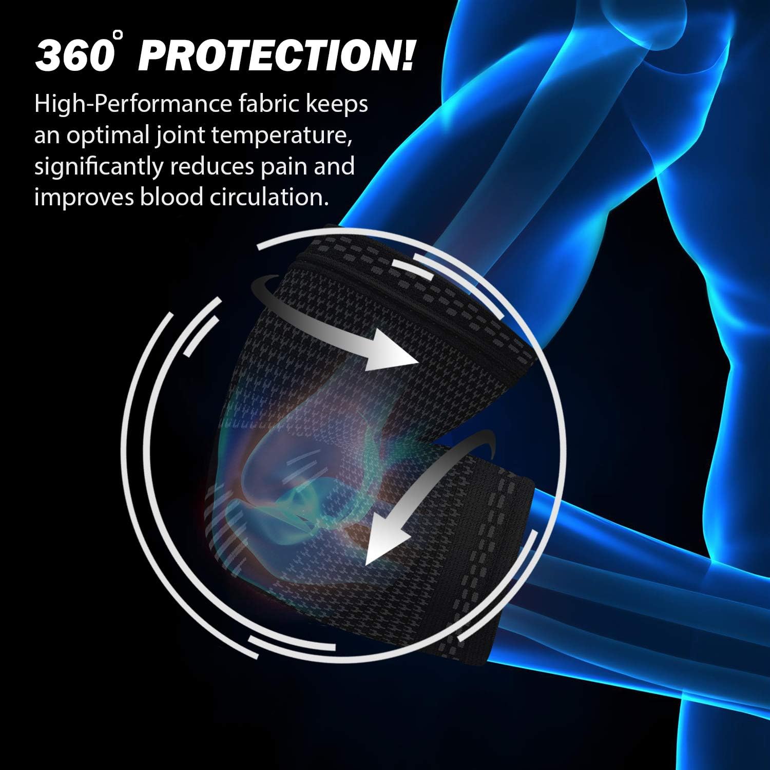 PowerLix Elbow Brace Compression Support (Pair) - Elbow Sleeve for Tendonitis, Tennis Elbow Brace and Golfers Elbow Treatment, Arthritis, Workouts, Weightlifting – Reduce Elbow Pain: Sports & Outdoors