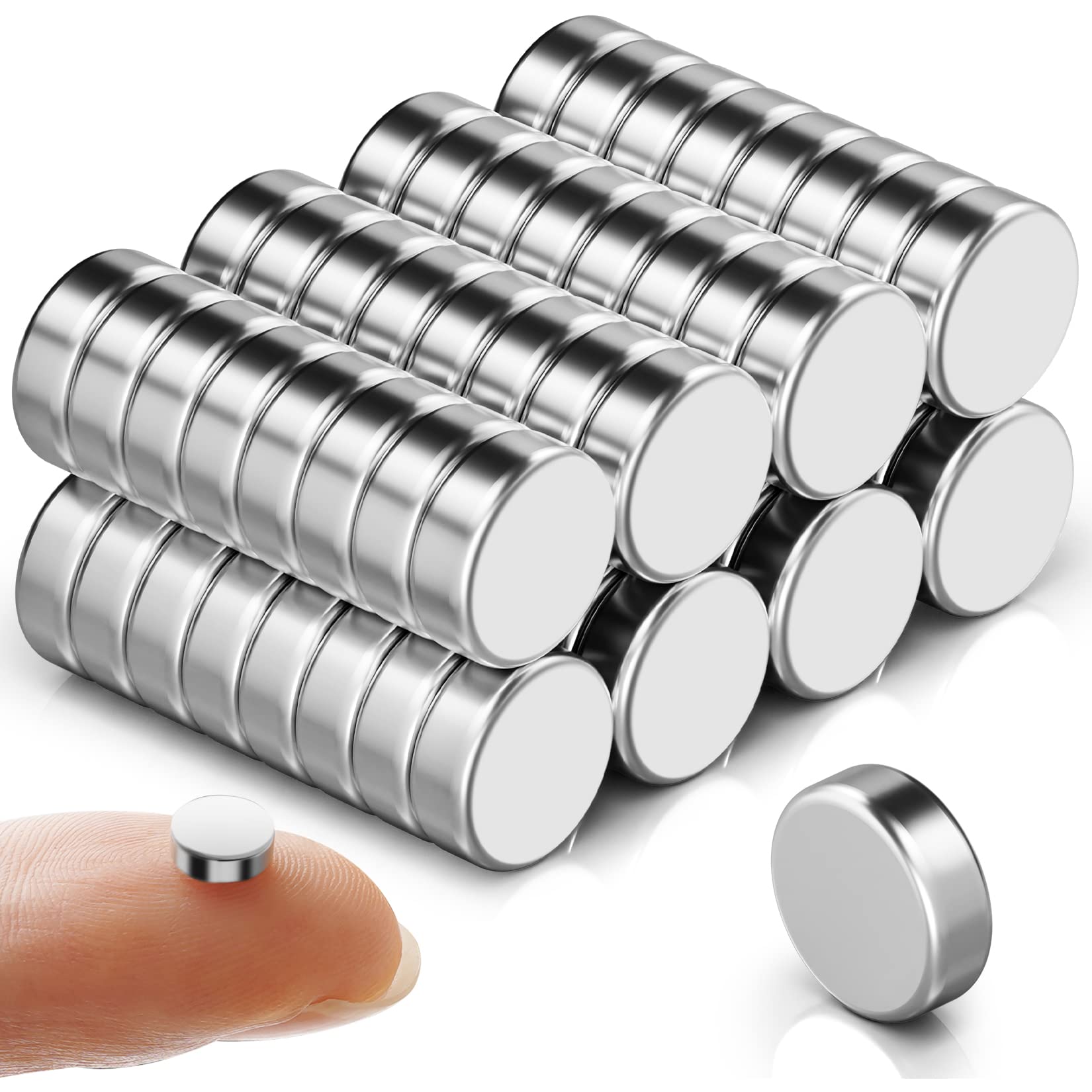 Photo 1 of Junarter Small Round Magnets for Crafts, Tiny Mini Magnet, Small Neodymium Fridge Magnets for Whiteboard Refrigerator, Map, Craft, Office Use,Science Project