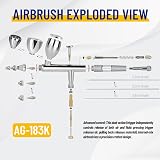 Fengda FE-183K Precision Dual Action Airbrush Set 0.3/0.5/0.8mm Gravity Feed view 3