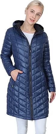 Outdoor Ventures Women's Maryan Hooded Ultra Lightweight Warm Thermolite Long Puffer Coat