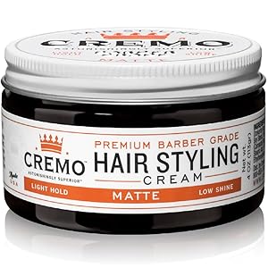 Cremo Premium Barber Grade Hair Styling Matte Cream, Low Hold, Low Shine, 4 Ounce