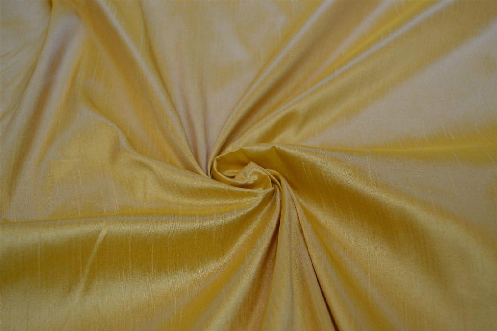 PLAIN FAUX DUPION RAW SILK 100% POLYESTER FABRIC (Gold)