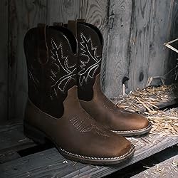 Lumeheel Cowboy Boots for Men - Real Leather