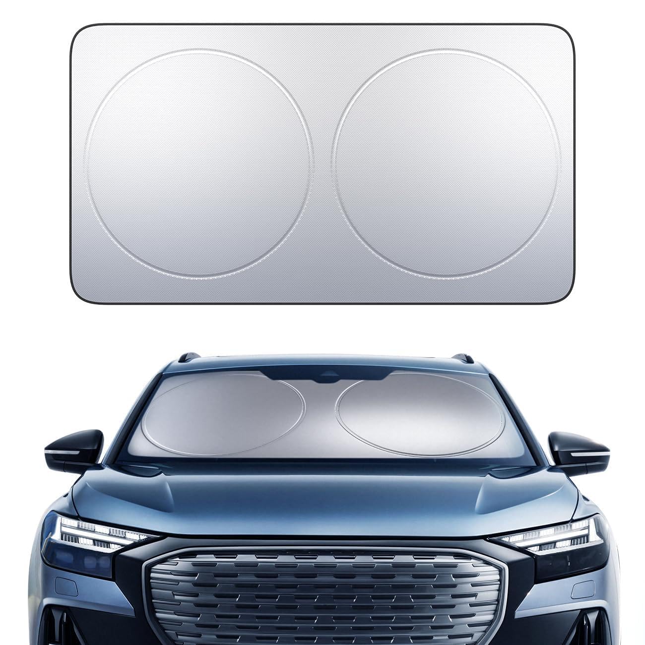 Photo 1 of Lamicall Car Windshield Sun Shade – 4-Layer Reflective 240T Sun & UV Reflective Windshield Cover Sun Shade | Easy Install, Foldable | 64"x34" Windshield Cover for Medium Sedan, SUV