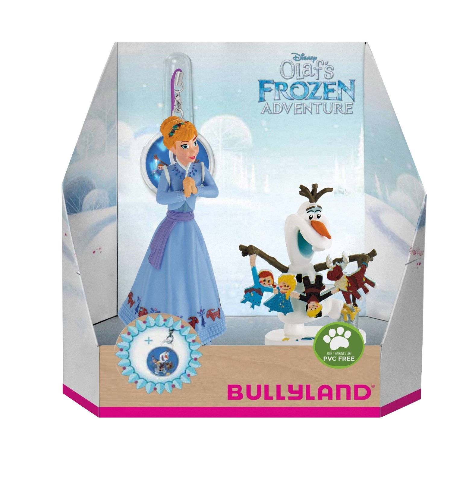 Bullyland 12938 Figure Set Disney Frozen - Anna and Olaf with Charm