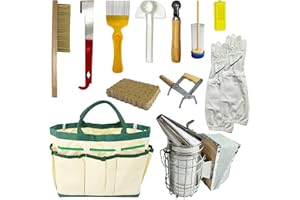 Gkweres 12Pcs Beekeeping Supplies, Bee Keeping Starter Kit, Bee Keeping Supplies-All Beekeeping Tools, Honey Bee Hive Tools Bee Smoker Kit for Beginners and Professionals