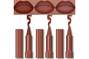 3 Pcs Gradient Lip Liner and Lipstick Combo Set – 2-in-1 Waterproof Ombre Matte Lipstick with Brown Lip Liner Duo, Long Lasti