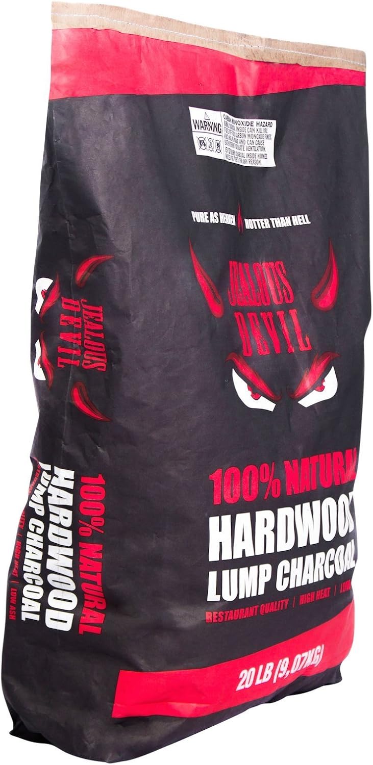 Jealous Devil 100% Natural Hardwood Lump Charcoal Quebracho Blanco - Restaurant Quality 20-Pounds