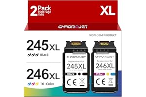 Chromojet 245XL 246XL Combo Pack Compatible for Canon Ink 245 246 PG245XL CL246XL,Compatible for Canon TS3420 Ink Cartridges 