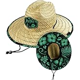 Retro Rifle Men’s Straw Sun Hat-Wide Brim Lifeguard Hat with Custom Under-Brim Prints-Lightweight Sun Protection for Outdoor