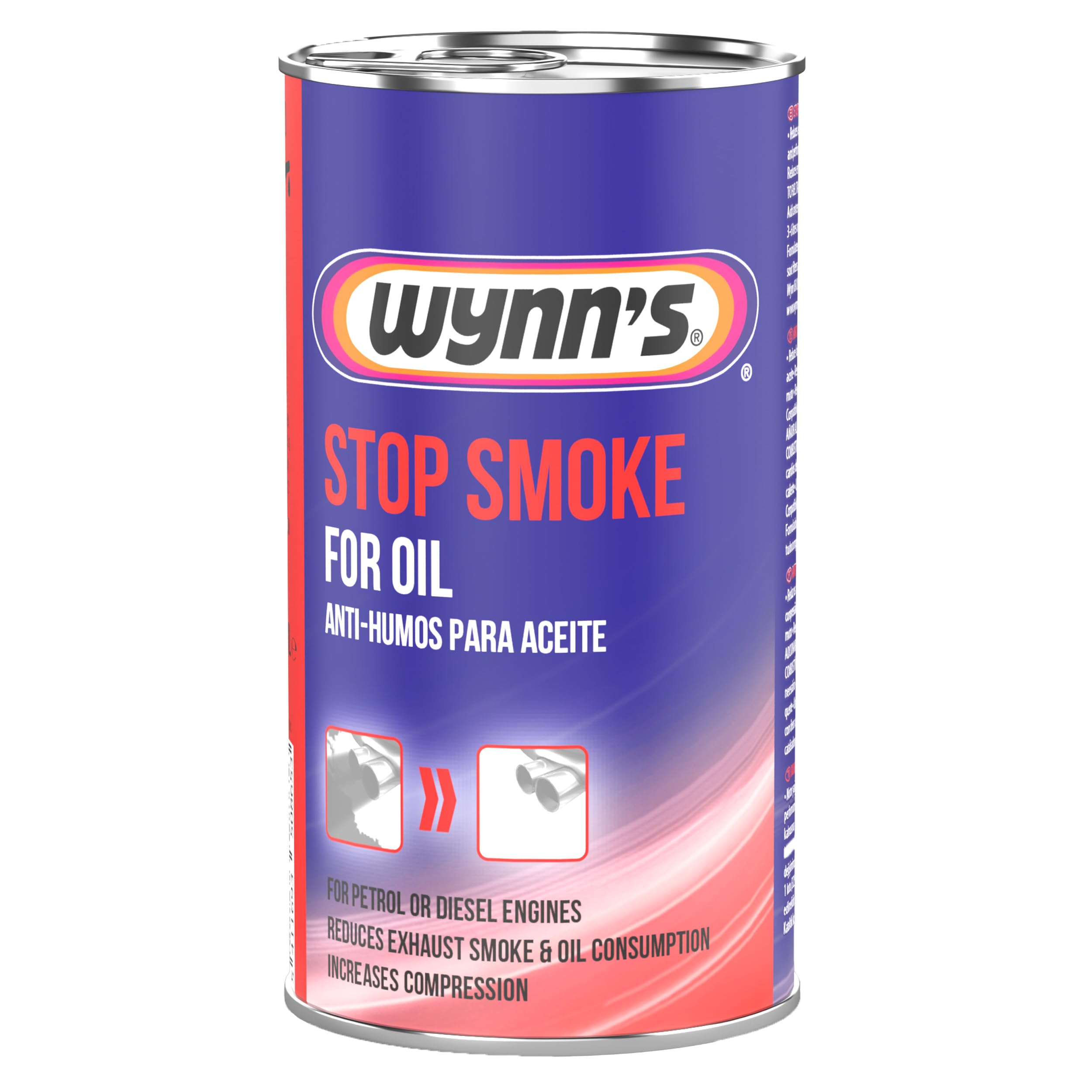 Wynn's Stop Smoke - Reduces Exhaust Smoke Due to Oil Burning - Improves Compression, Viscosity & Engine Performance - Compatible with All Oils & Engine Types - 325ml