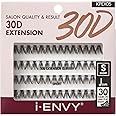 i-ENVY 30D Extension Cluster Individual Lashes, Easy to Apply, Flat Tapered-End Root, Pre-fanned Volume Lashes, J Curl with Soft Fiber, Quick Application for Salon Quality & Result (Short-56Clusters)