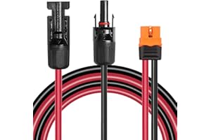 MOOKEERF Solar to XT60i Cable 10AWG 5FT Solar Panel to XT60i Adapter Connector XT60i-F Extension Cable for Portable Power Sta