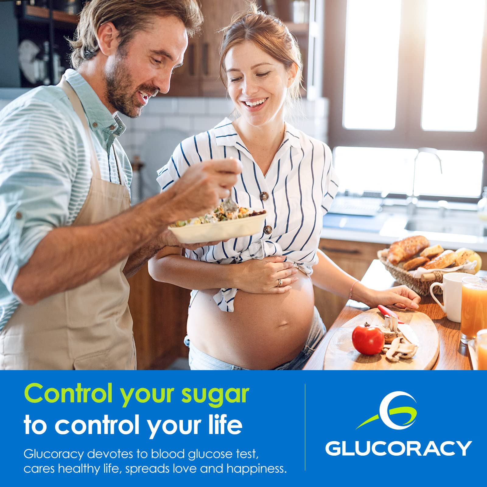 Glucoracy Blood Glucose Test Strips G-425-2, 200 Blood Sugar Test Strips for Diabetes, 200 Lancets, Self Diabetes Blood Glucose Testing, Only Works with Glucoracy G-425-2 Meter
