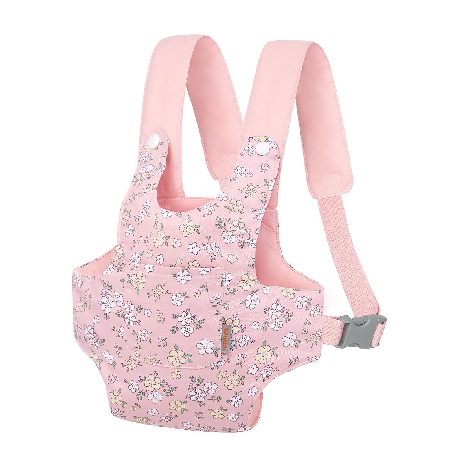 GAGAKU Baby Doll Carrier for Toddler Toy Baby Carrier for Dolls Accessories Doll Carriers for Little Girls - Pink - Pear Flowers