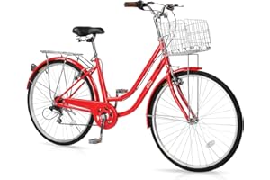 Ktaxon Women Bike 24/26 Inch Bicycles for Women, Beach Cruiser Bike with Premium Derailleur & Shift Lever, Adjustable Seat, High-Carbon Steel Frame and Excellent Welding Technology