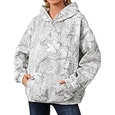 Anoumcy Camo Hoodie Womens Maple Leaf Fleece Hooded Sweatshirt Oversized Camouflage Hoodies For Women Trendy