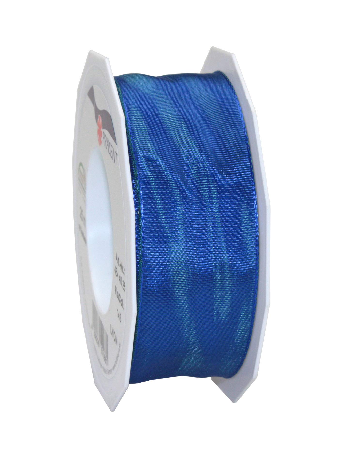 Präsent - Lyon Wired Taffeta Ribbon China Blue 40 mm Width, 25 m Length — image 1