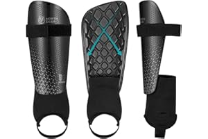 Northdeer Soccer Shin Guards for Kids Youth Adults with Adjutable Ankle Straps - Protective Soccer Equipment for Junior Boys 