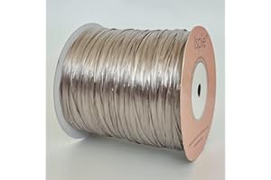 ISPIE Raffia, Yarn for Crochet, NOT Paper Genuine Rayon Viscose Raffia 1/4'' (Beige Gray)