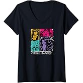Womens Monster High - Cleo de Nile Lagoona Draculaura Clawdeen Wolf V-Neck T-Shirt