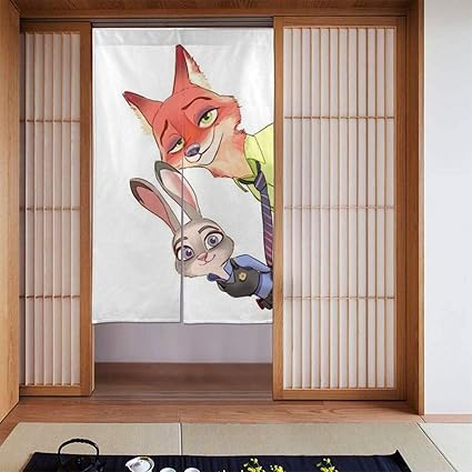 Amazon Danesi ズートピア のれん 玄関 キッチン ロング カーテン 間仕切り 断熱 おしゃれ かわいい 目隠し 暖簾 リビング 階段 キャラクター のれん オンライン通販